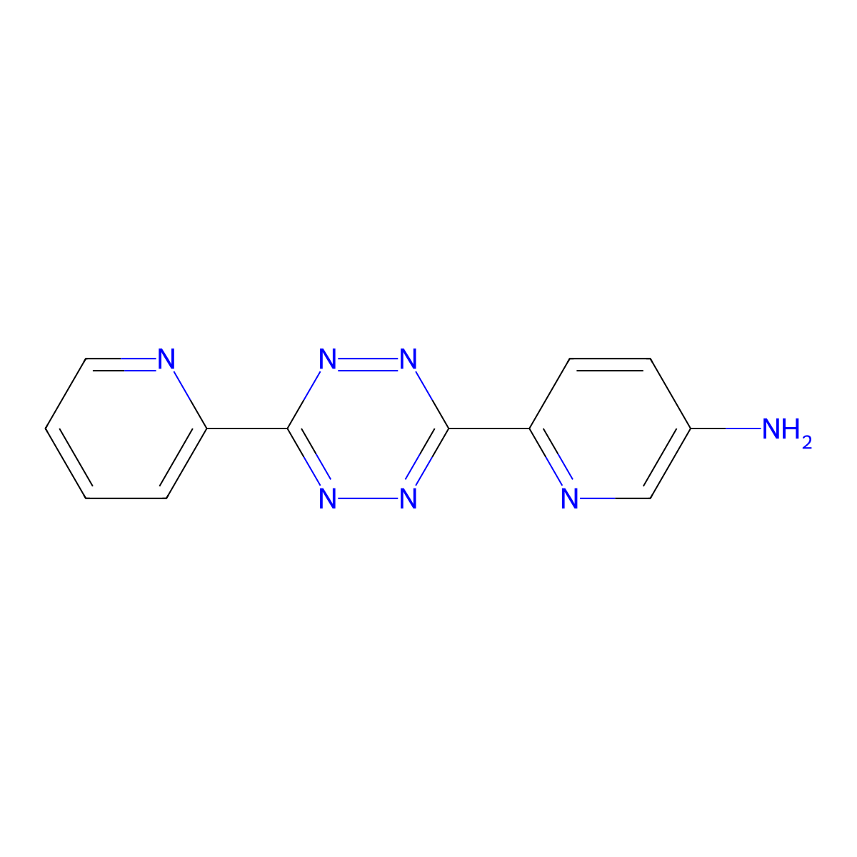 6-(6-(Pyridin-2-yl)-1,2,4,5-tetrazin-3-yl)pyridin-3-amine molecular structure, CAS 1055983-02-2