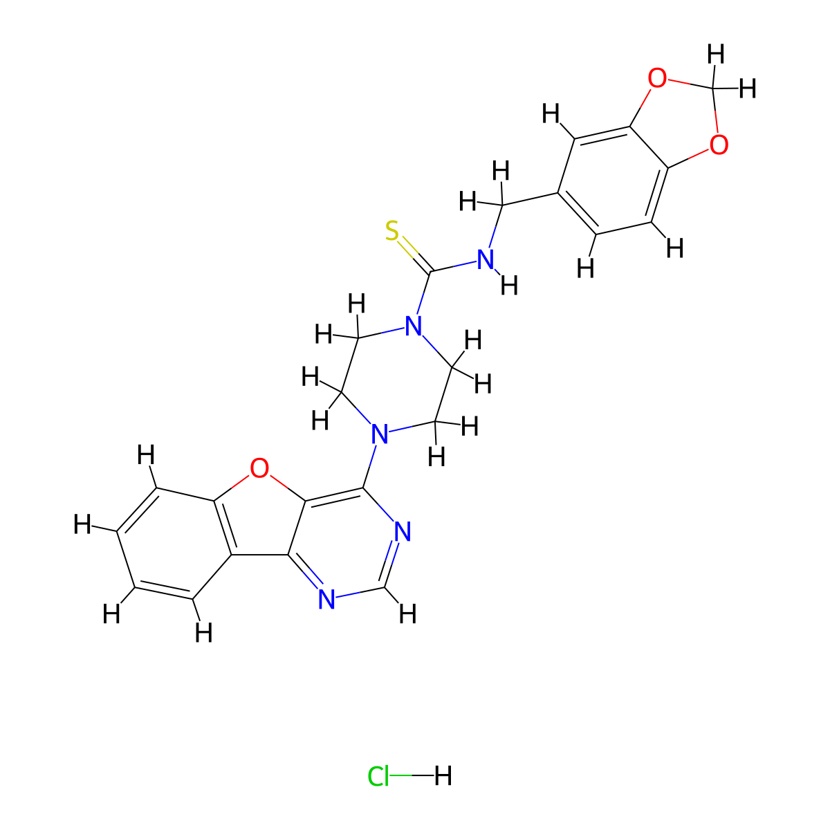 Amuvatinib Hydrochloride molecular structure, CAS 1055986-67-8