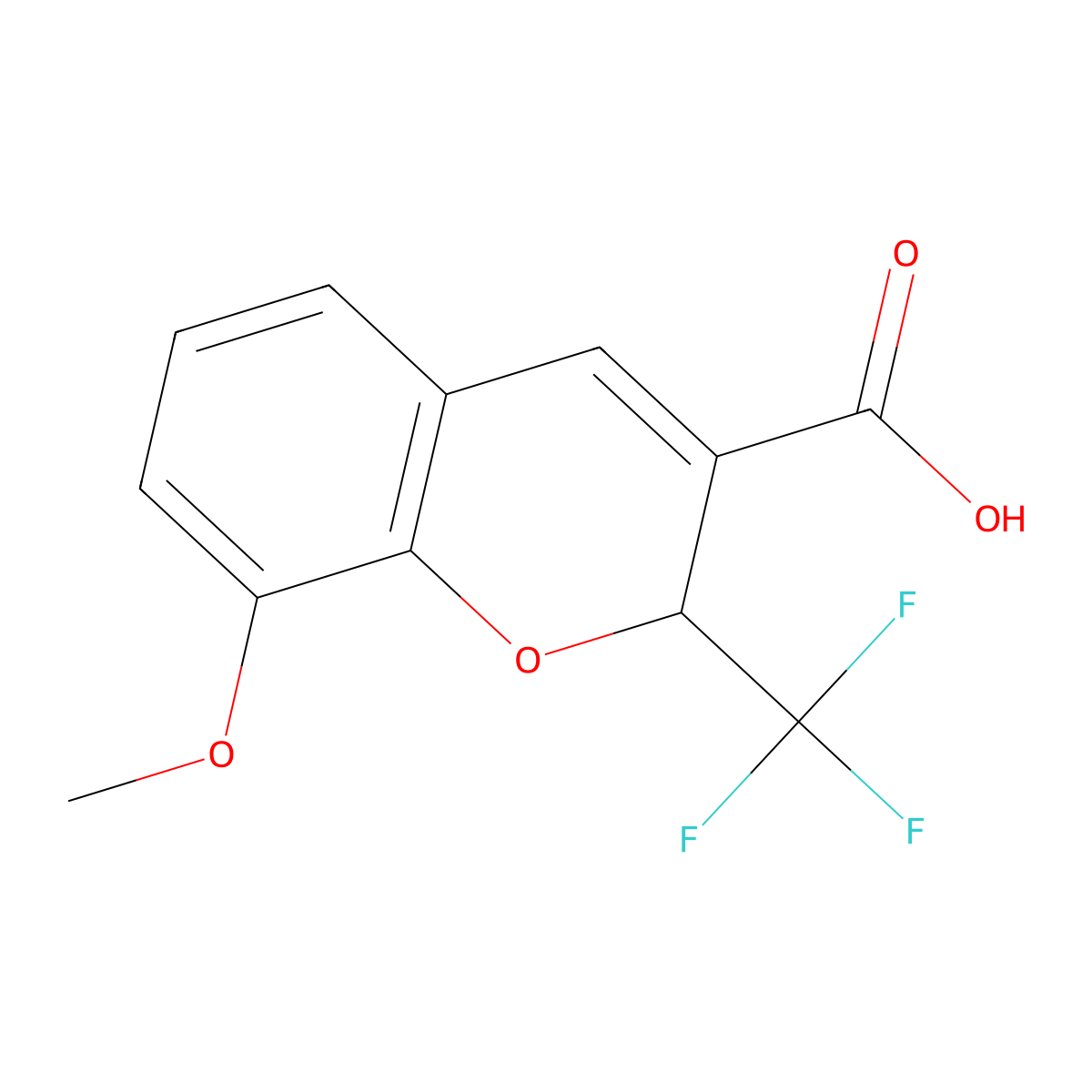 8-Methoxy-2-(trifluoromethyl)-2H-chromene-3-carboxylic acid molecular structure, CAS 1055987-81-9