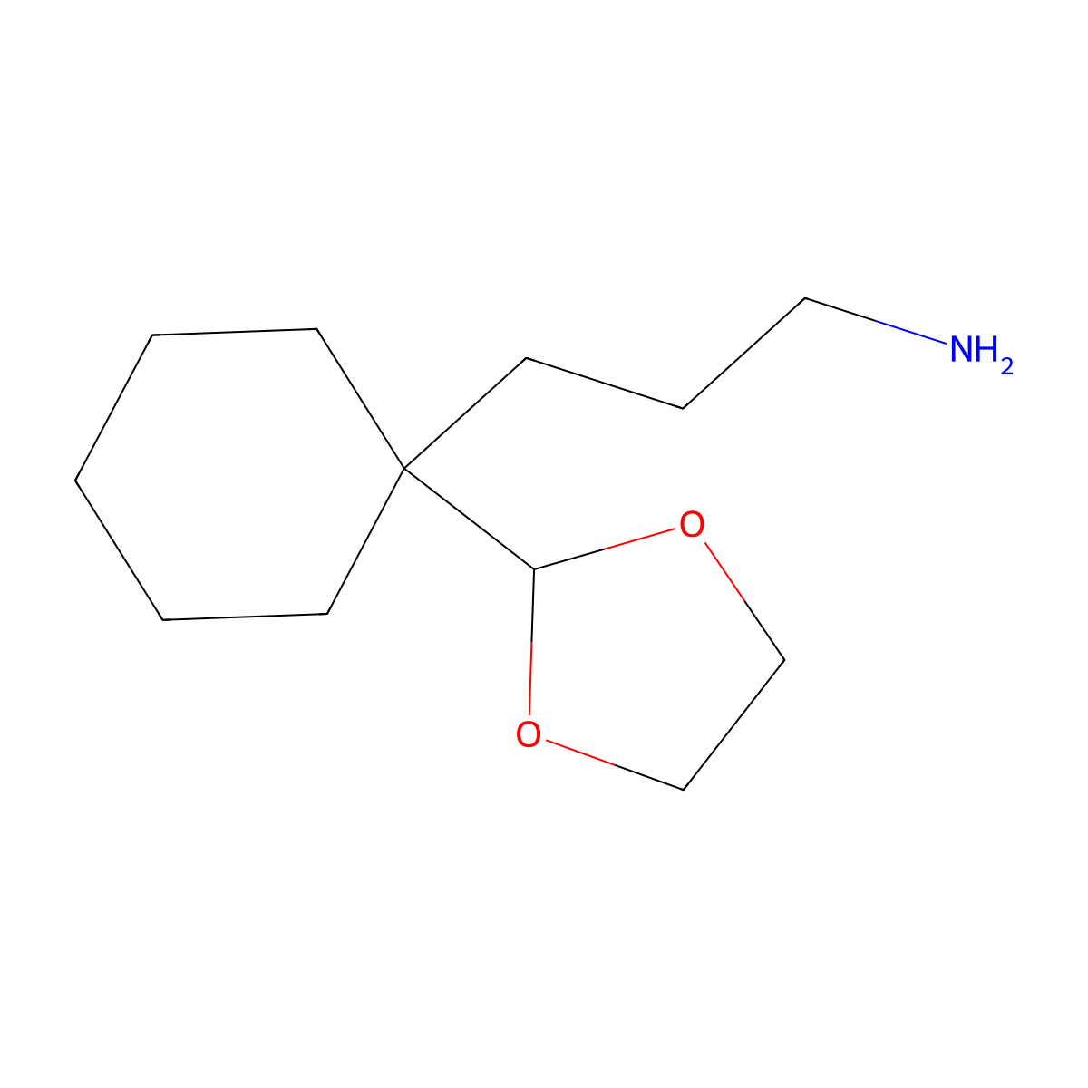 3-[1-(1,3-Dioxolan-2-yl)cyclohexyl]propan-1-amine molecular structure, CAS 105599-56-2