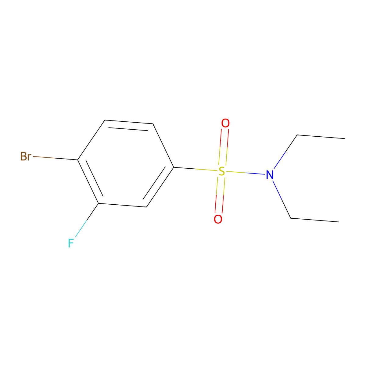 4-bromo-N,N-diethyl-3-fluorobenzenesulfonamide molecular structure, CAS 1055995-80-6