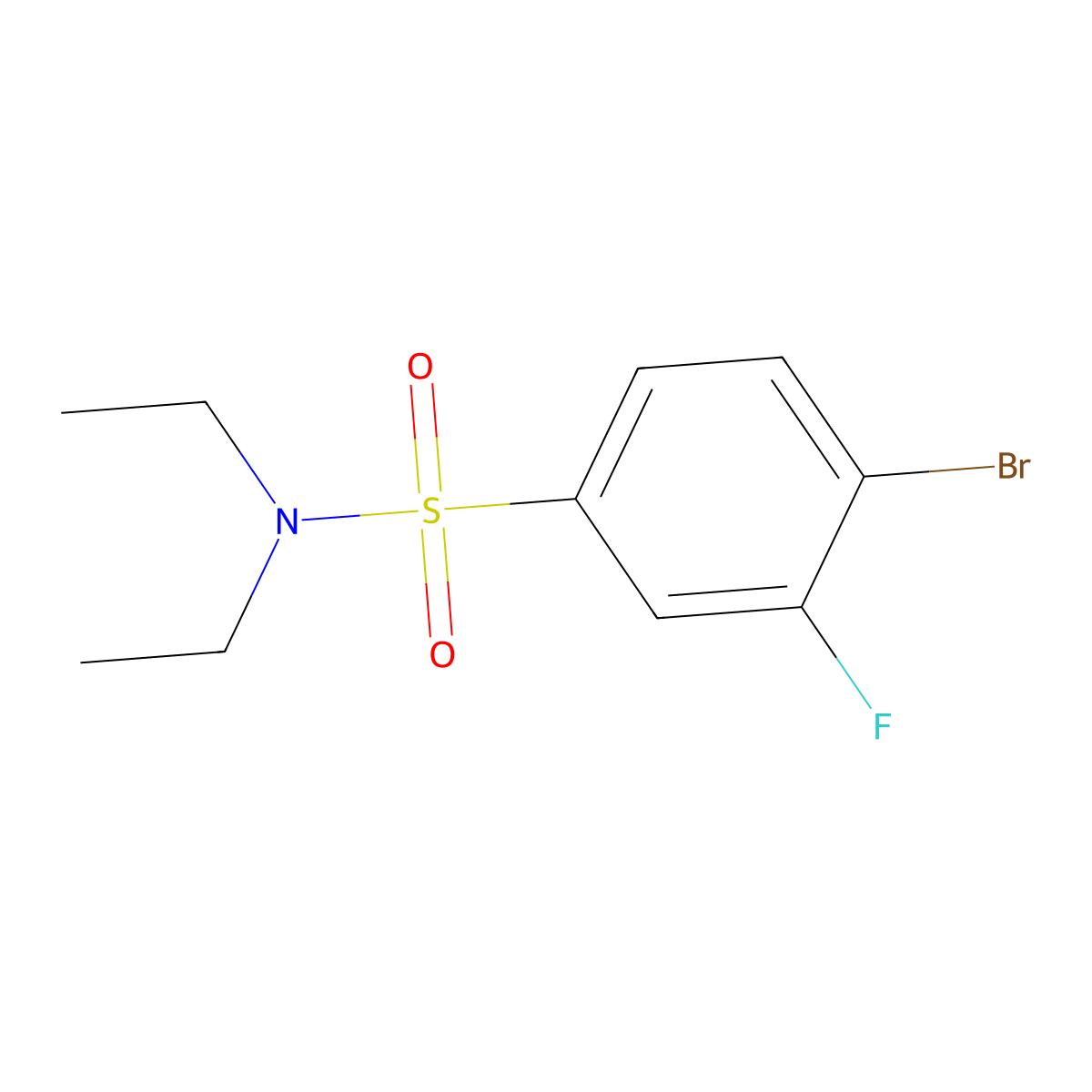 4-bromo-N,N-diethyl-3-fluorobenzenesulfonamide molecular structure, CAS 1055995-80-6