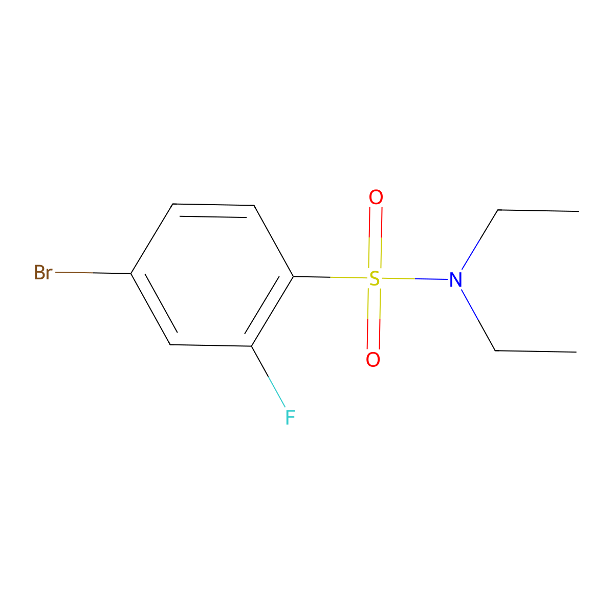 4-bromo-N,N-diethyl-2-fluorobenzenesulfonamide molecular structure, CAS 1055995-87-3
