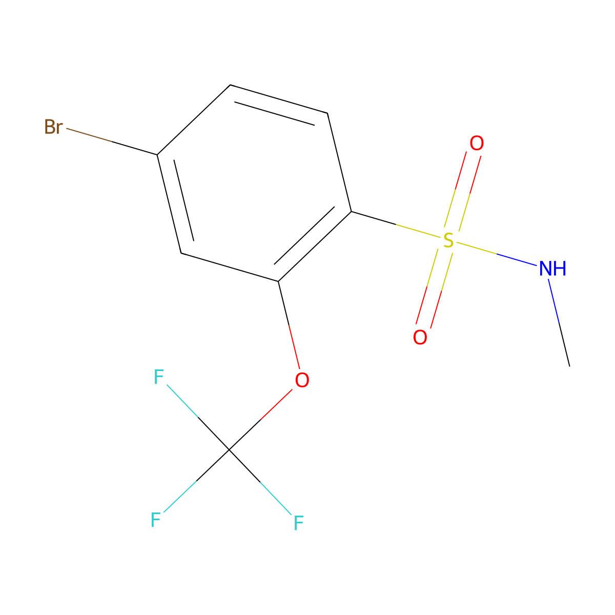 4-bromo-N-methyl-2-(trifluoromethoxy)benzenesulfonamide molecular structure, CAS 1055995-92-0