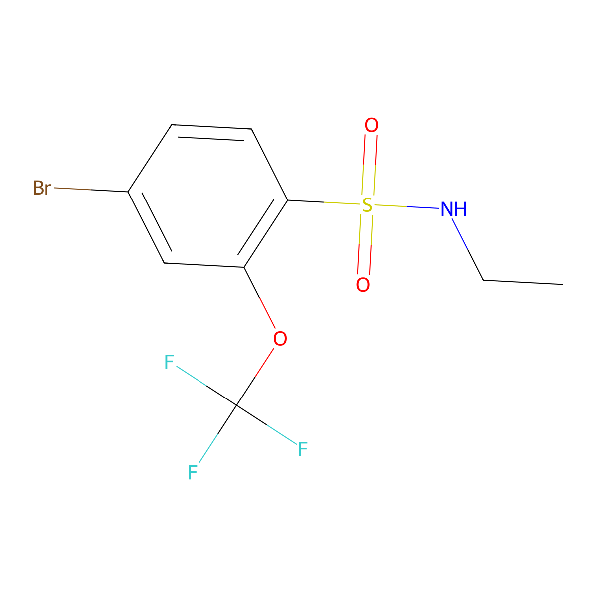 4-bromo-N-ethyl-2-(trifluoromethoxy)benzenesulfonamide molecular structure, CAS 1055995-93-1
