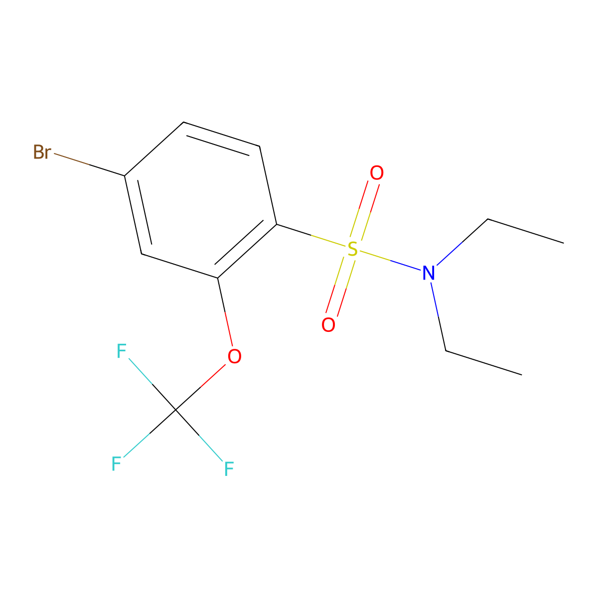 4-bromo-N,N-diethyl-2-(trifluoromethoxy)benzenesulfonamide molecular structure, CAS 1055995-94-2