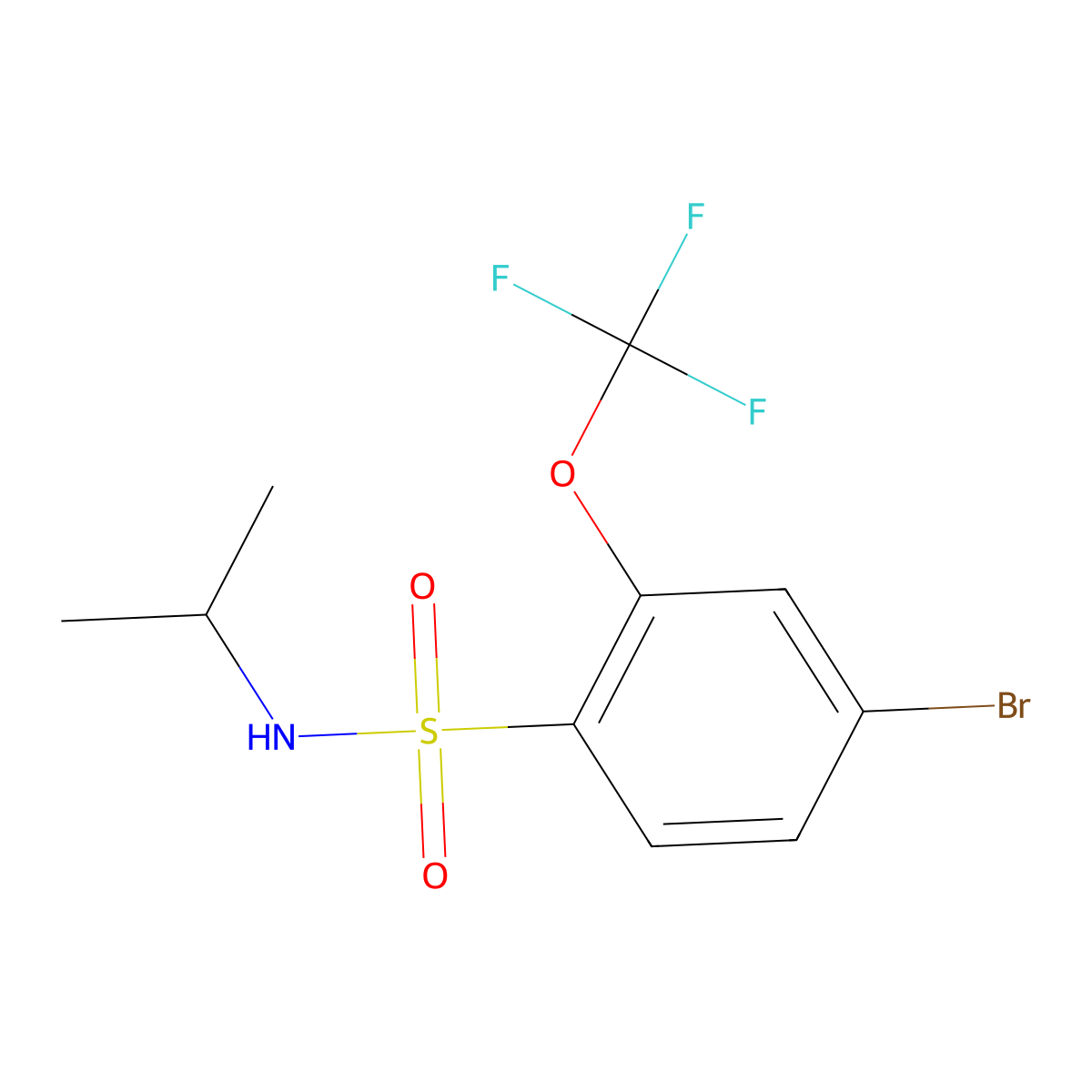 4-bromo-N-isopropyl-2-(trifluoromethoxy)benzenesulfonamide molecular structure, CAS 1055995-96-4