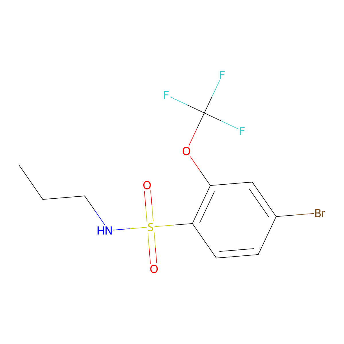 4-bromo-N-propyl-2-(trifluoromethoxy)benzenesulfonamide molecular structure, CAS 1055995-97-5