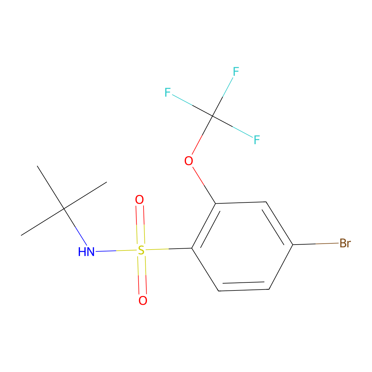 4-Bromo-N-tert-butyl-2-trifluoromethoxy-benzenesulfonamide molecular structure, CAS 1055996-01-4