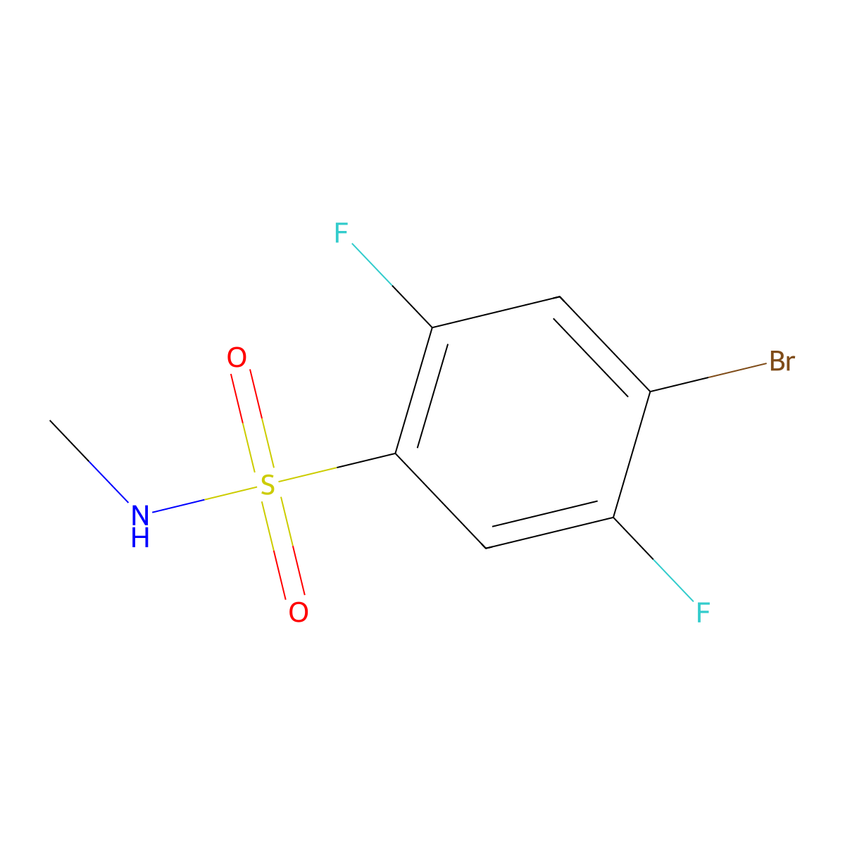4-Bromo-2,5-difluoro-N-methylbenzene-1-sulfonamide molecular structure, CAS 1055996-03-6