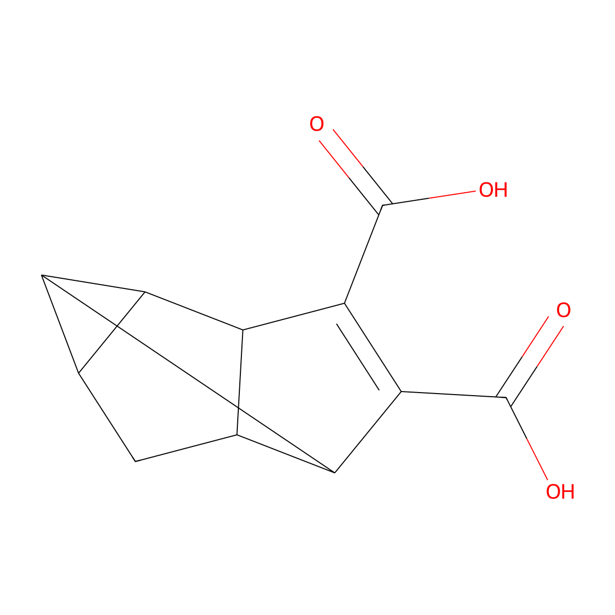 Tetracyclo[4.3.0.02,4.03,7]non-8-ene-8,9-dicarboxylic acid molecular structure, CAS 10560-28-8