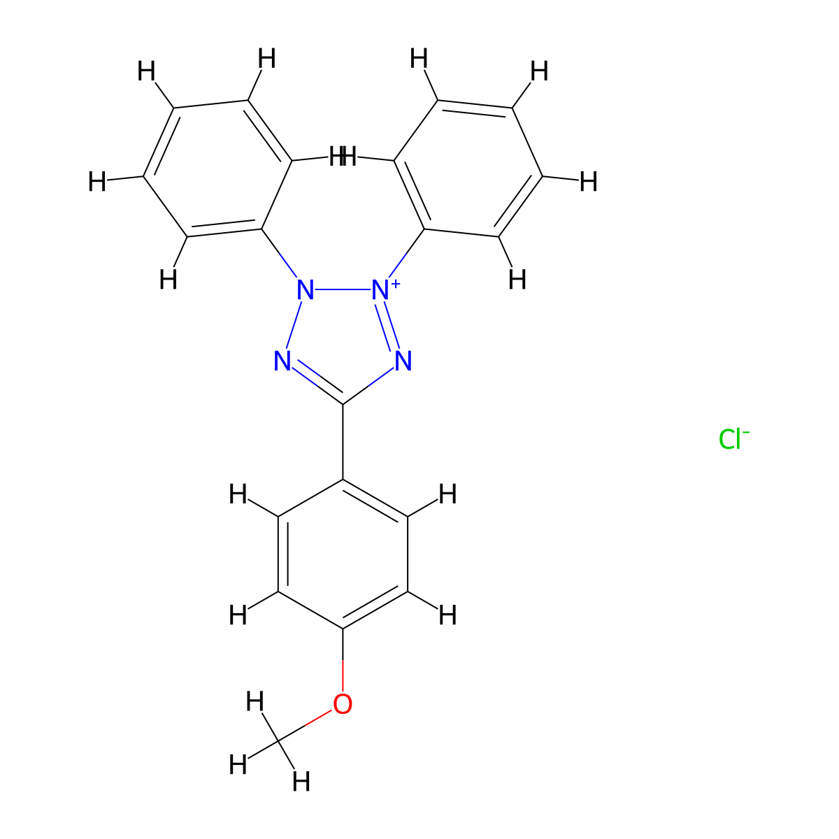 2,3-Diphenyl-5-(4-methoxyphenyl)tetrazolium Chloride molecular structure, CAS 10560-45-9