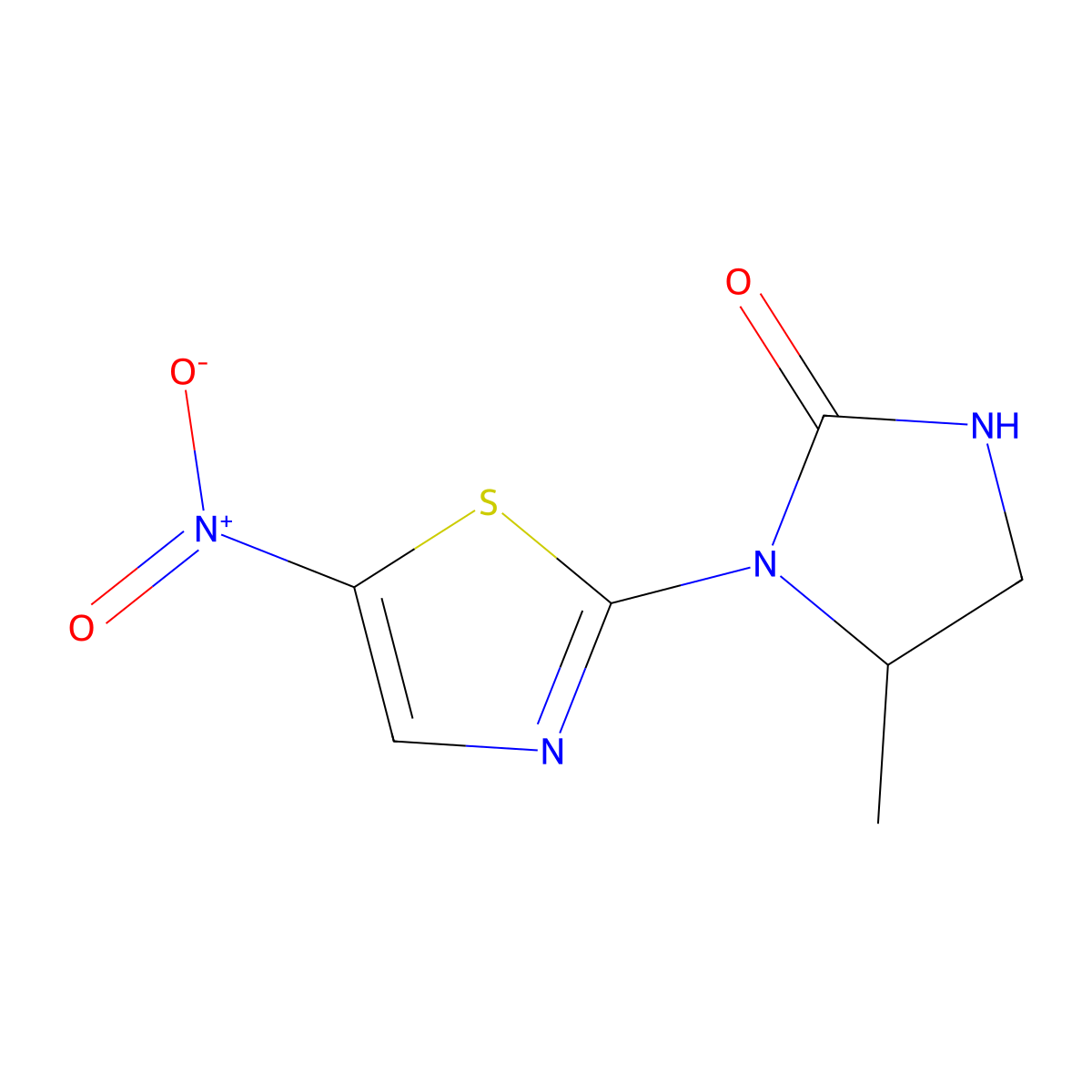 5-Methyl-1-(5-nitro-2-thiazolyl)-2-imidazolidinone molecular structure, CAS 10560-74-4