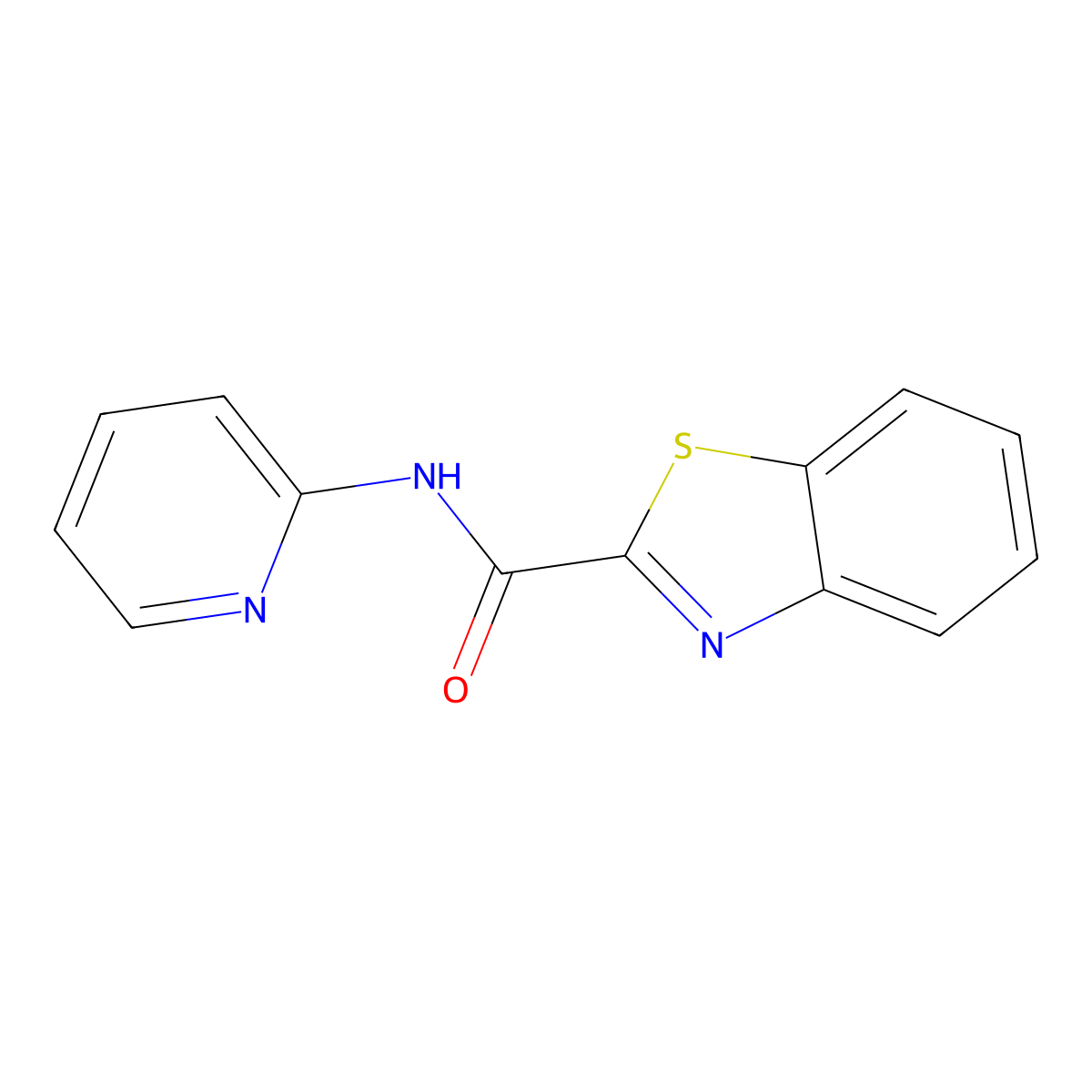 N-pyridin-2-yl-1,3-benzothiazole-2-carboxamide molecular structure, CAS 1056008-43-5