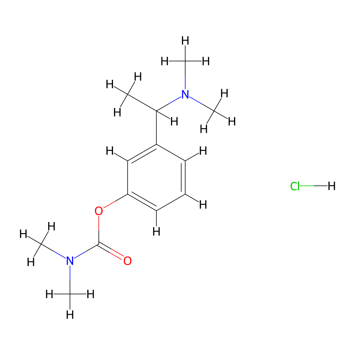 3-(1-(Dimethylamino)ethyl)phenyl dimethylcarbamate hydrochloride molecular structure, CAS 105601-13-6