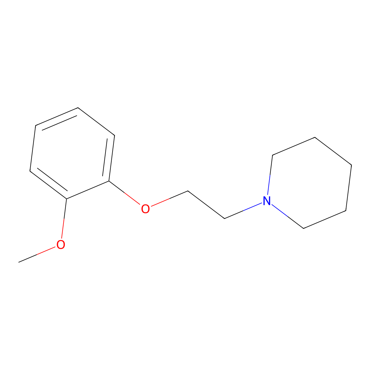 Piperidine, 1-[2-(2-methoxyphenoxy)ethyl]- molecular structure, CAS 105602-16-2