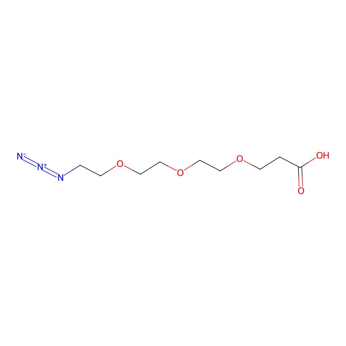 Azido-PEG3-acid molecular structure, CAS 1056024-94-2