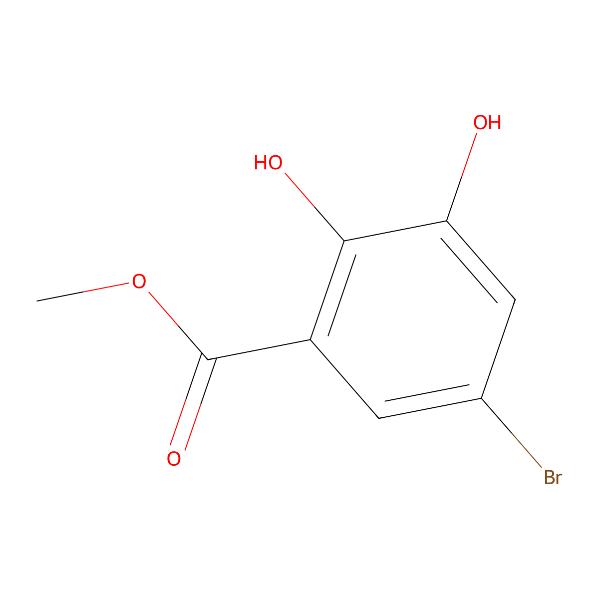 Methyl 5-bromo-2,3-dihydroxybenzoate molecular structure, CAS 105603-49-4