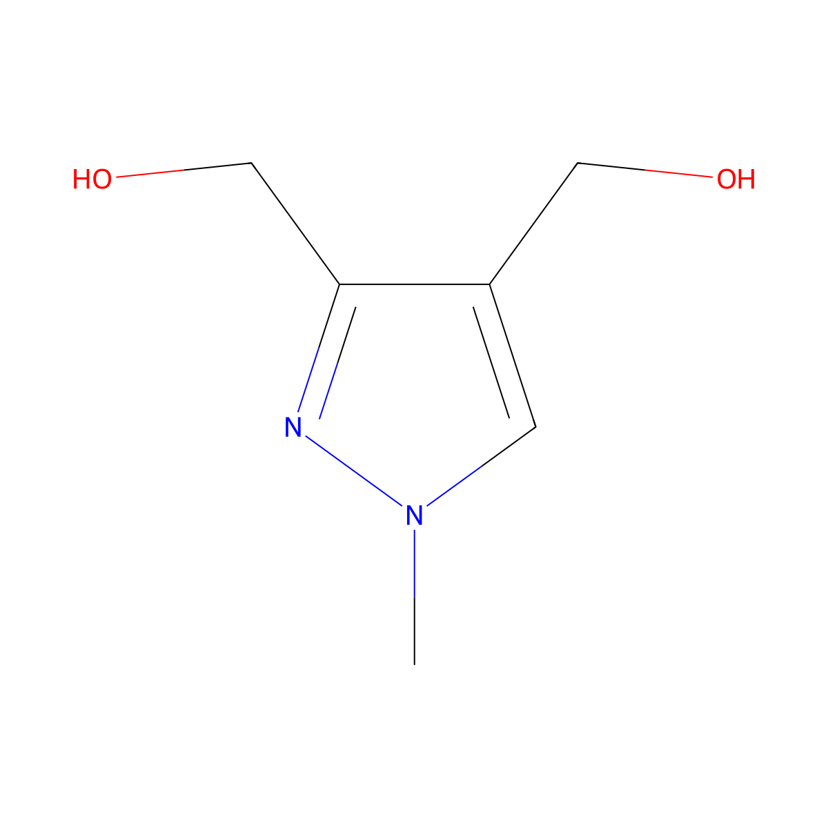 (1-methyl-1H-pyrazole-3,4-diyl)dimethanol molecular structure, CAS 1056039-91-8