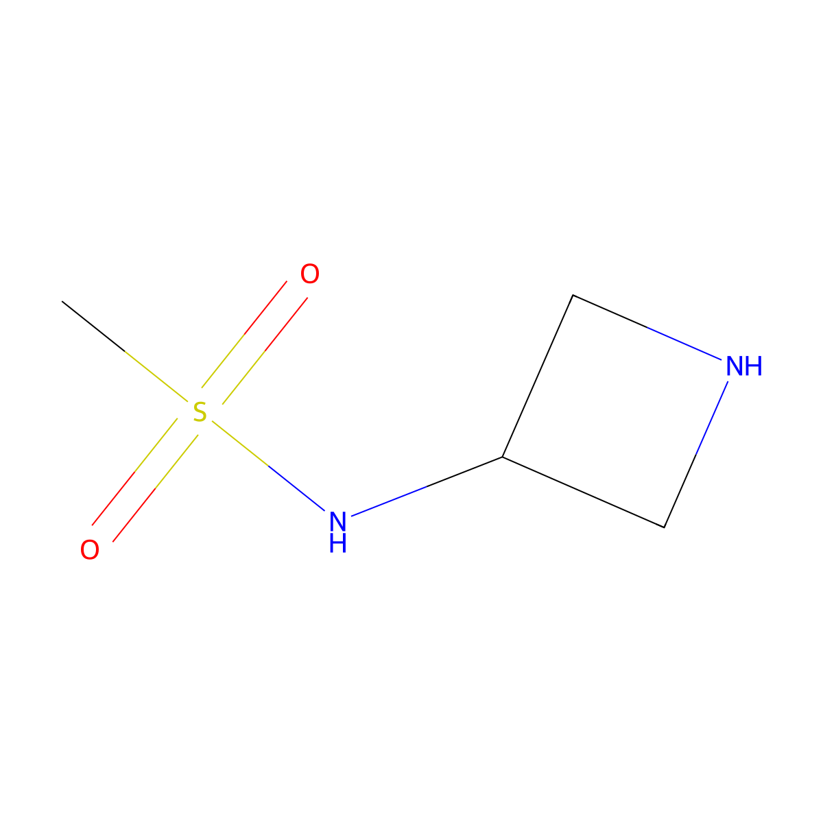 N-(azetidin-3-yl)methanesulfonamide molecular structure, CAS 1056056-12-2