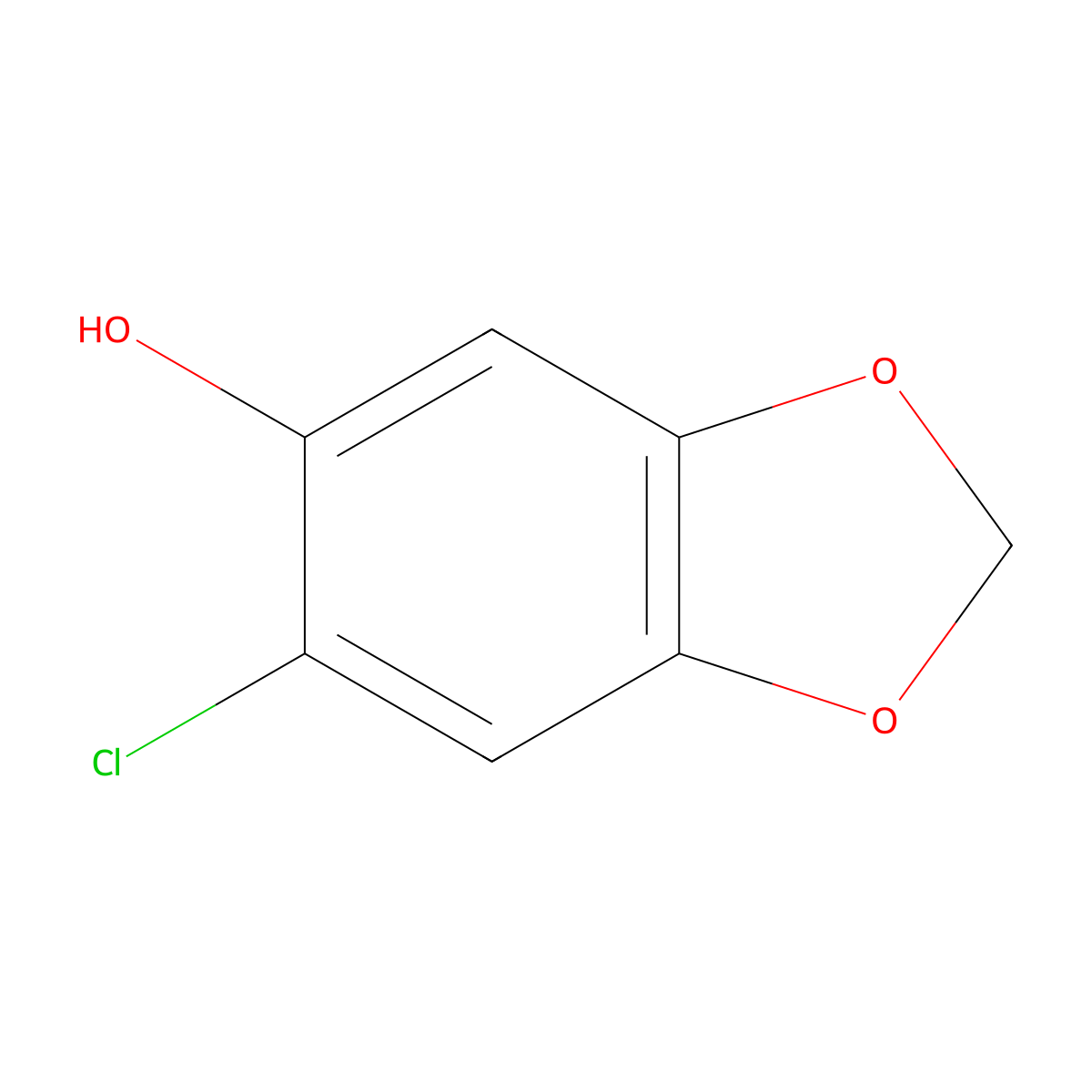 6-Chloro-1,3-dioxaindan-5-ol molecular structure, CAS 105607-67-8