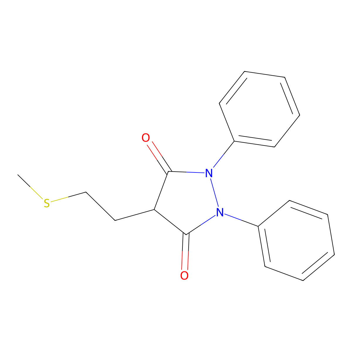 4-(2-Methylsulfanylethyl)-1,2-diphenylpyrazolidine-3,5-dione molecular structure, CAS 10561-02-1