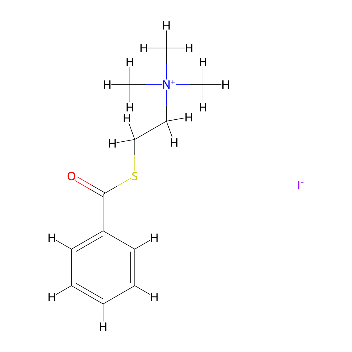 2-(Benzoylsulfanyl)-N,N,N-trimethylethan-1-aminium iodide molecular structure, CAS 10561-14-5
