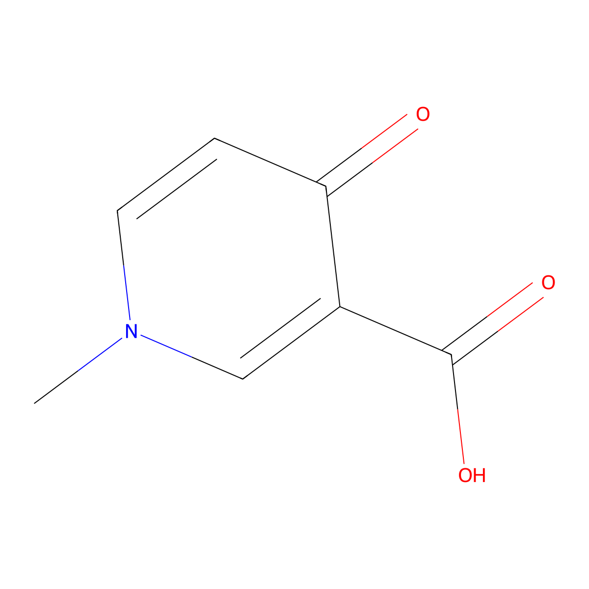 1-Methyl-4-oxo-1,4-dihydropyridine-3-carboxylic acid molecular structure, CAS 10561-89-4