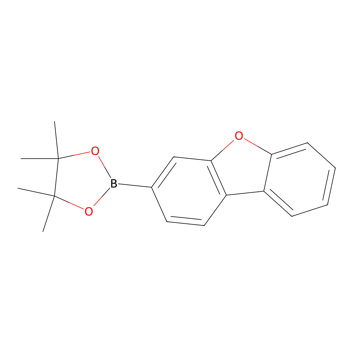 2-(Dibenzo[b,d]furan-3-yl)-4,4,5,5-tetramethyl-1,3,2-dioxaborolane molecular structure, CAS 1056113-50-8