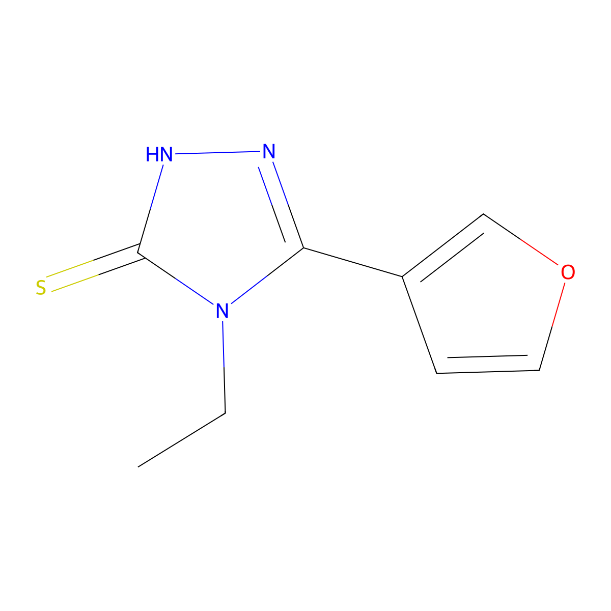 4-ethyl-5-(furan-3-yl)-4H-1,2,4-triazole-3-thiol molecular structure, CAS 1056157-32-4