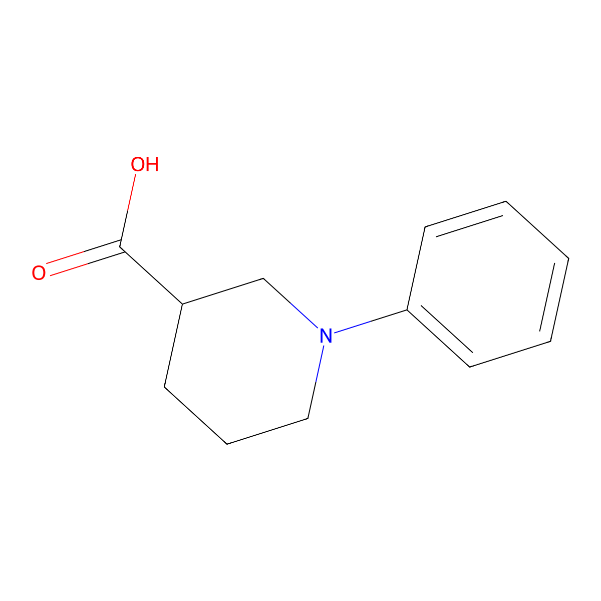 (S)-1-Phenylpiperidine-3-carboxylic acid molecular structure, CAS 1056159-15-9