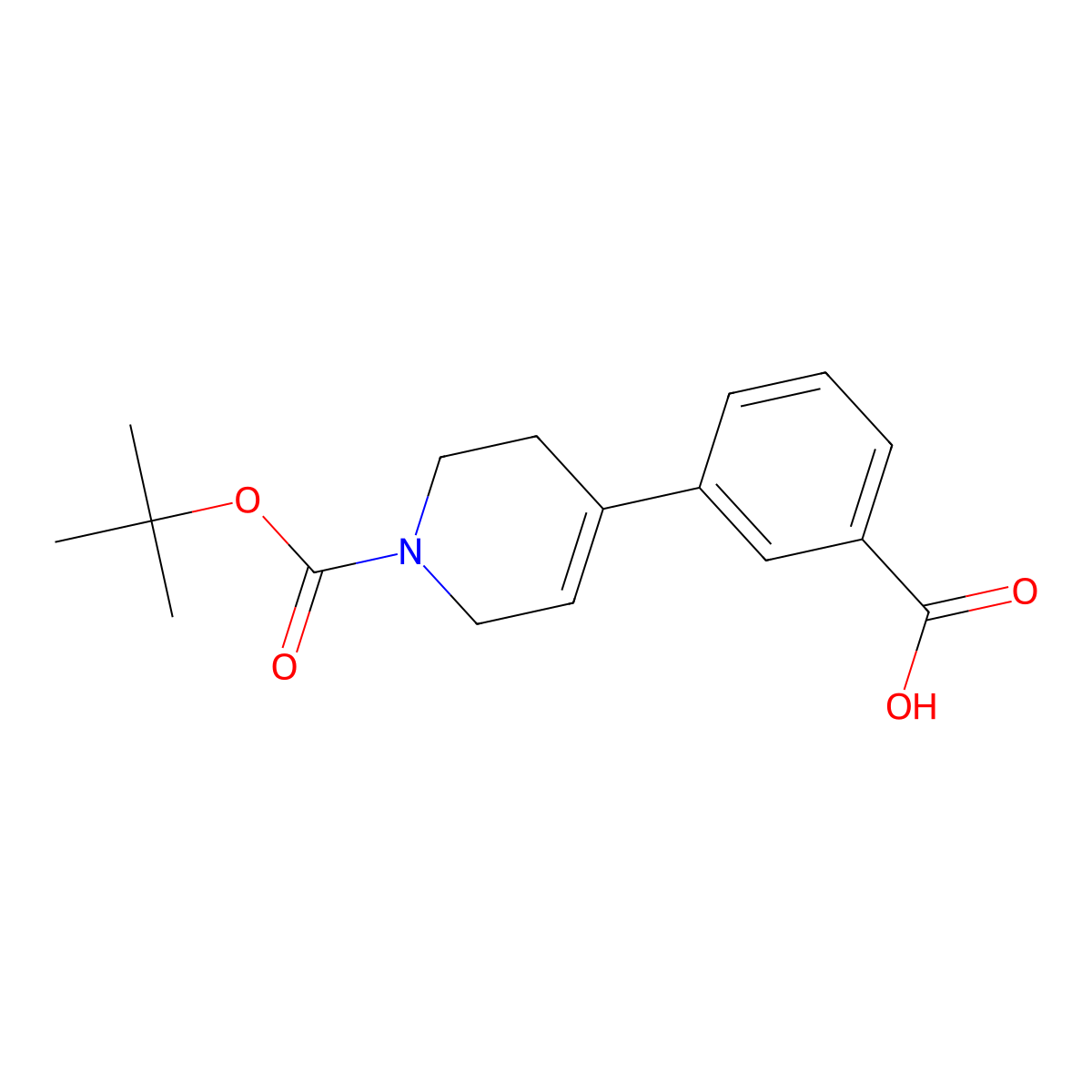 3-(1-(Tert-butoxycarbonyl)-1,2,3,6-tetrahydropyridin-4-yl)benzoic acid molecular structure, CAS 1056166-13-2