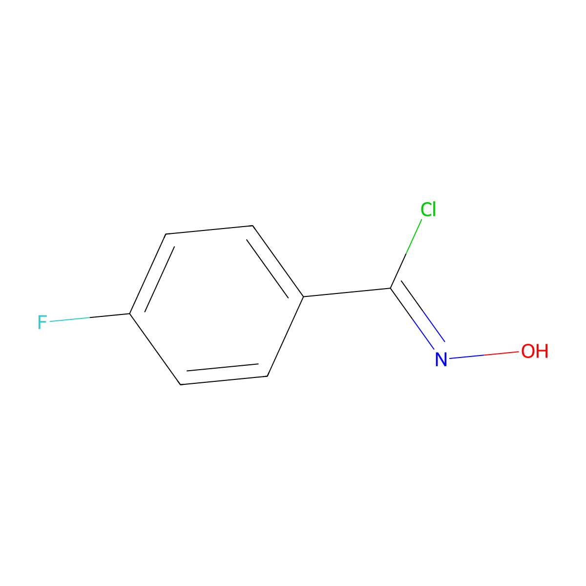 4-fluoro-N-hydroxybenzenecarboximidoyl chloride molecular structure, CAS 1056189-40-2