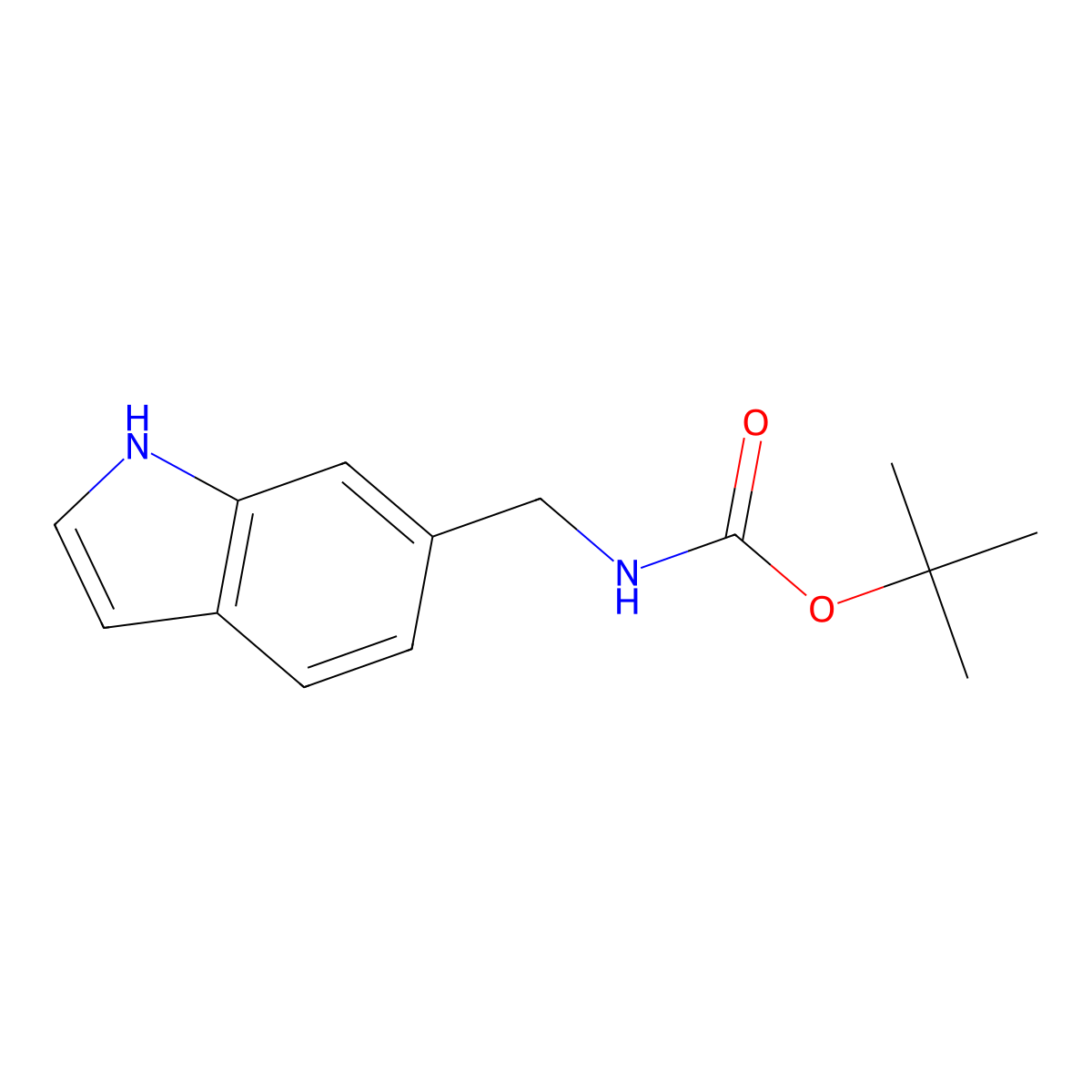 tert-Butyl ((1H-indol-6-yl)methyl)carbamate molecular structure, CAS 1056190-24-9