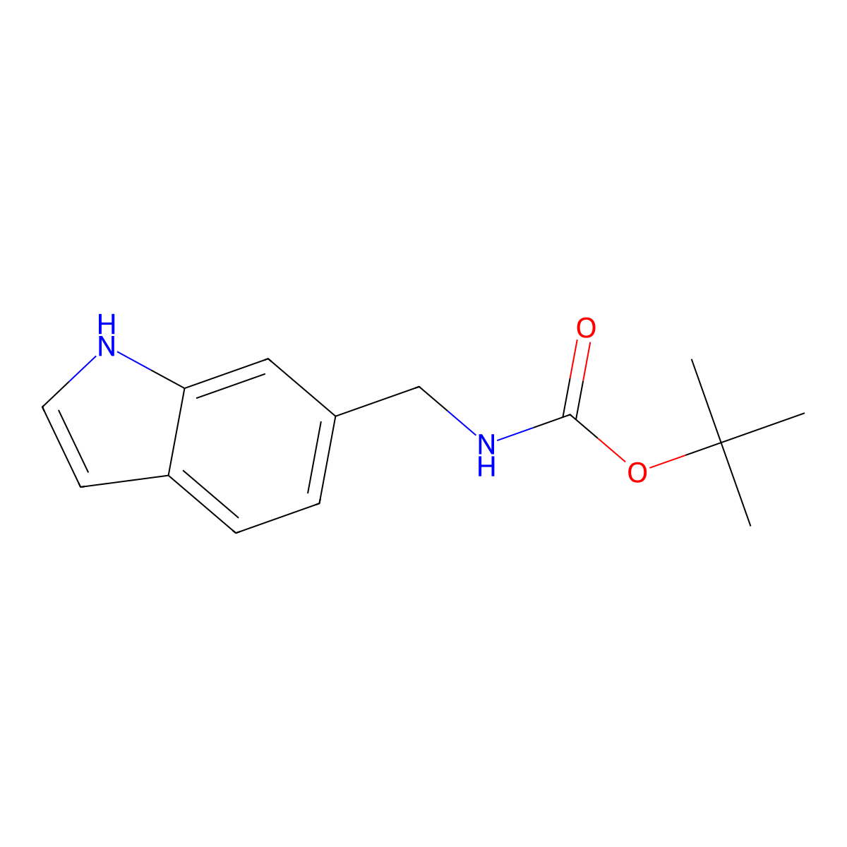 tert-Butyl ((1H-indol-6-yl)methyl)carbamate molecular structure, CAS 1056190-24-9