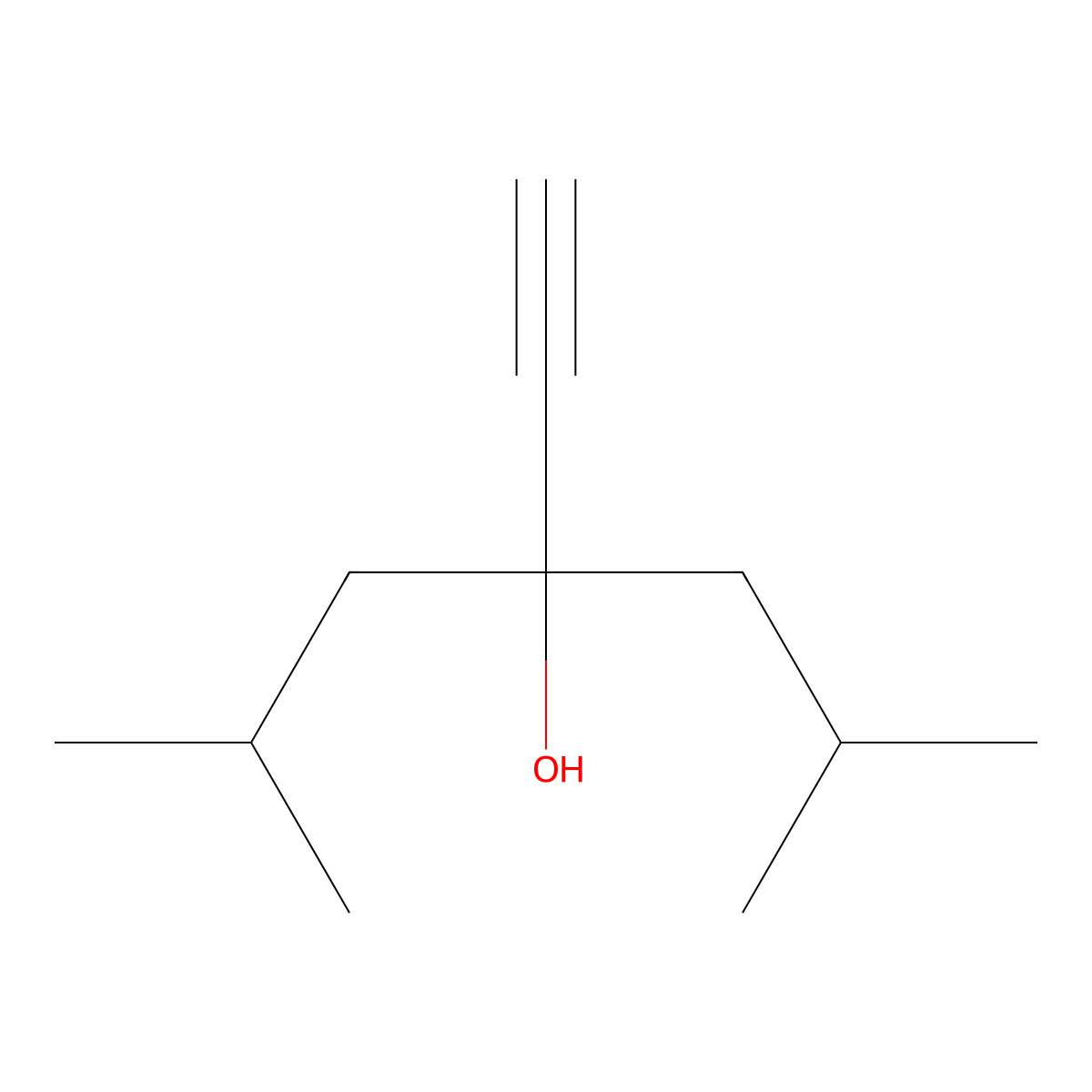 4-Ethynyl-2,6-dimethyl-4-heptanol molecular structure, CAS 10562-68-2
