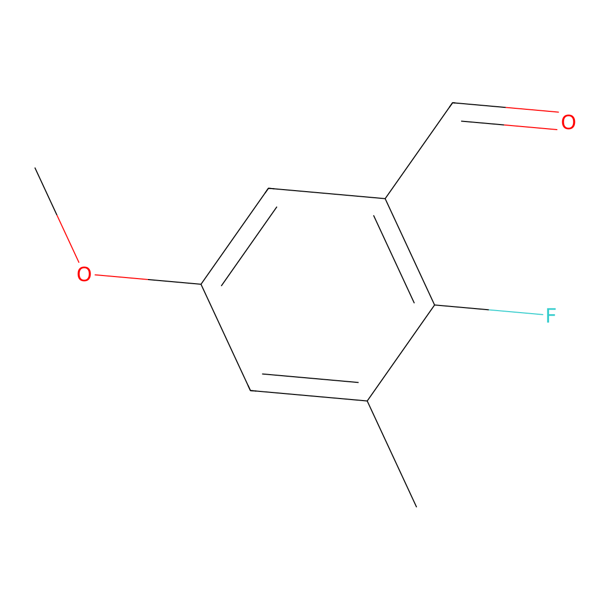 2-Fluoro-5-methoxy-3-methylbenzaldehyde molecular structure, CAS 1056214-42-6