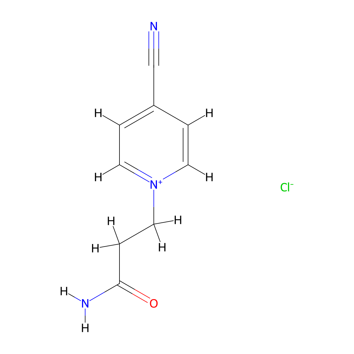 1-(3-Amino-3-oxopropyl)-4-cyanopyridin-1-ium chloride molecular structure, CAS 105624-84-8