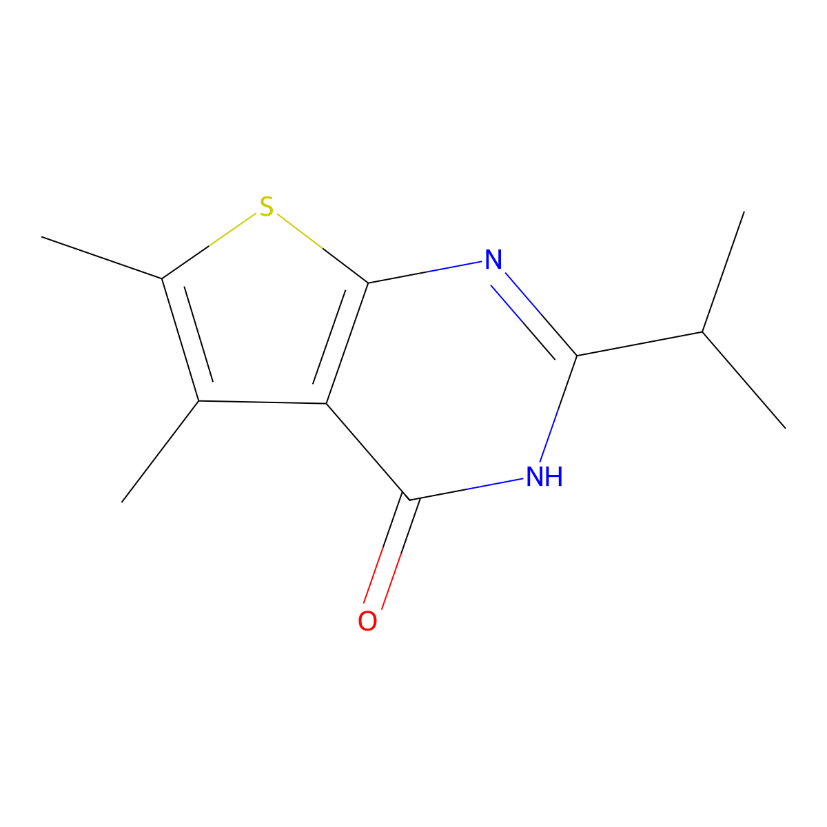 5,6-dimethyl-2-(propan-2-yl)-3H,4H-thieno[2,3-d]pyrimidin-4-one molecular structure, CAS 1056258-06-0