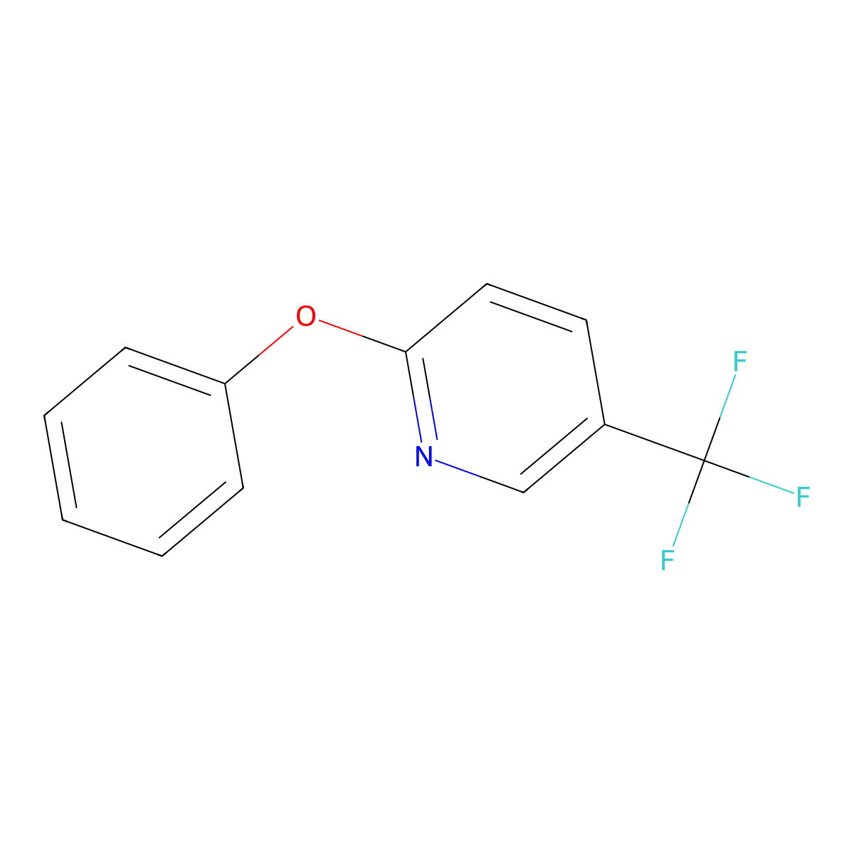 2-Phenoxy-5-(trifluoromethyl)pyridine molecular structure, CAS 105626-77-5
