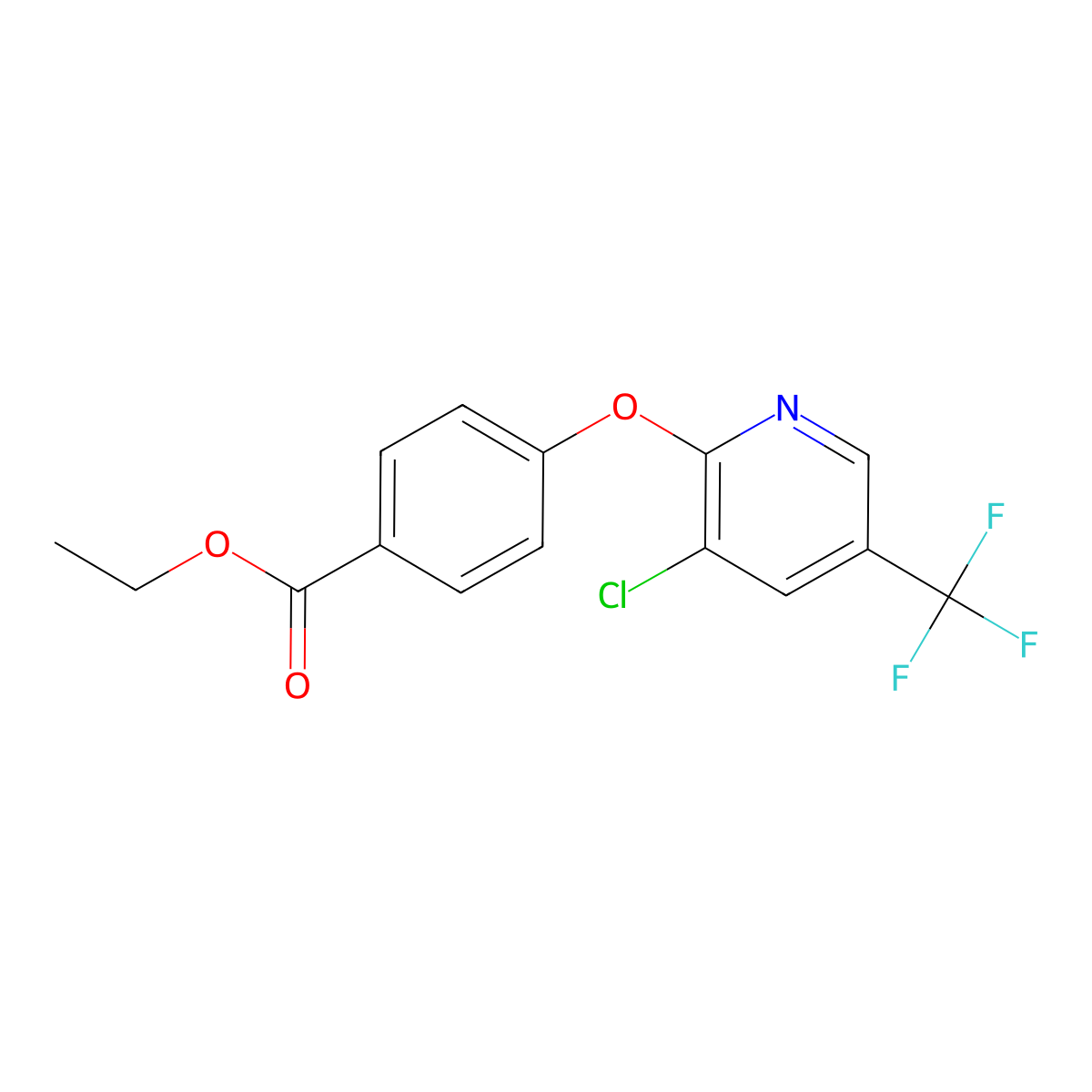 Ethyl 4-((3-chloro-5-(trifluoromethyl)pyridin-2-yl)oxy)benzoate molecular structure, CAS 105626-86-6
