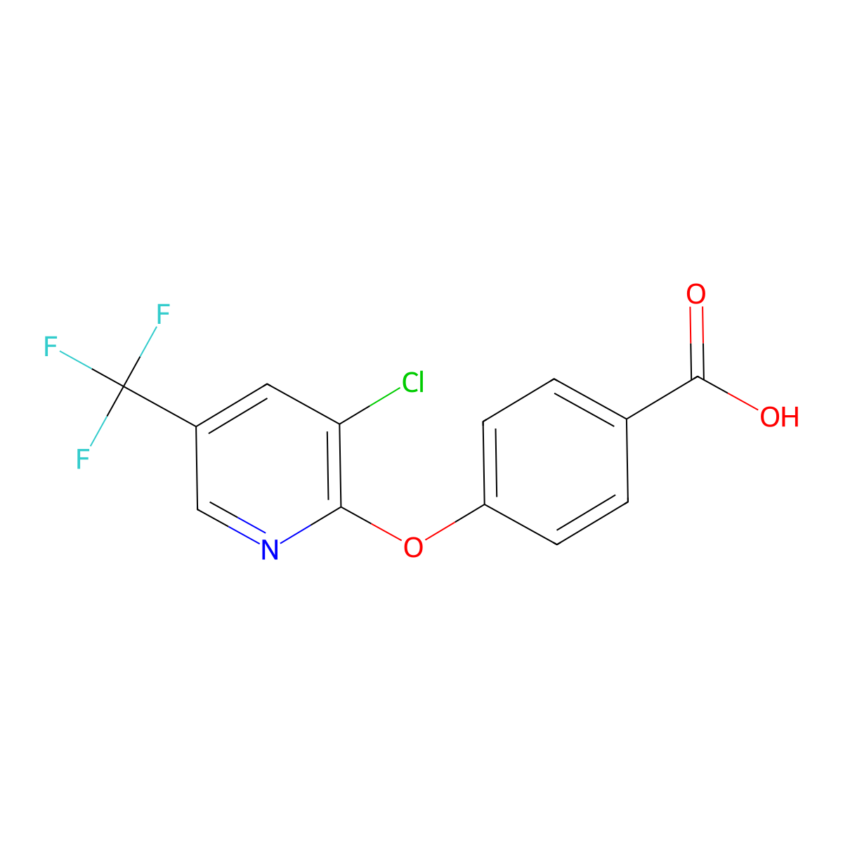 4-{[3-Chloro-5-(trifluoromethyl)pyridin-2-yl]oxy}benzoic acid molecular structure, CAS 105626-87-7