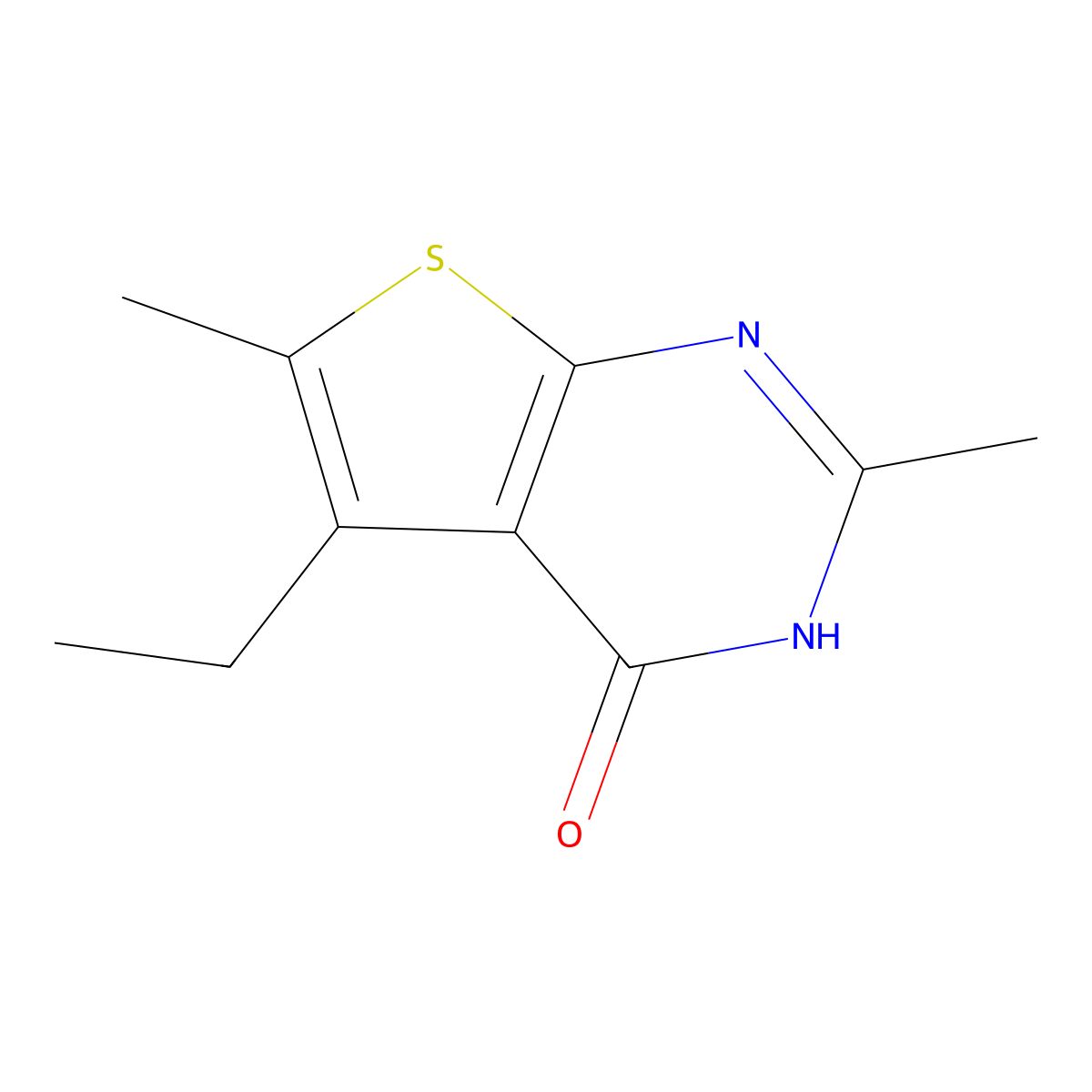 5-ethyl-2,6-dimethyl-1H,4H-thieno[2,3-d]pyrimidin-4-one molecular structure, CAS 1056260-07-1