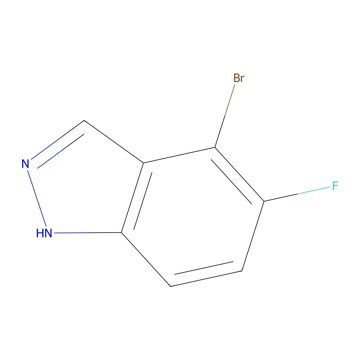 4-Bromo-5-fluoro-1H-indazole molecular structure, CAS 1056264-22-2