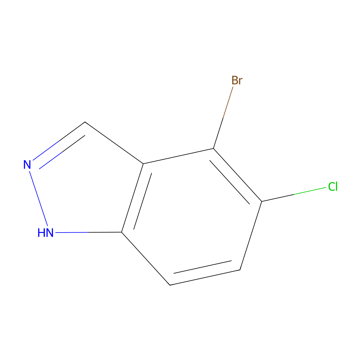 4-Bromo-5-chloro-1H-indazole molecular structure, CAS 1056264-74-4