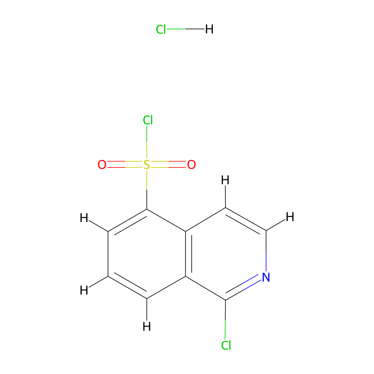1-Chloroisoquinoline-5-sulfonyl chloride hydrochloride molecular structure, CAS 105627-81-4