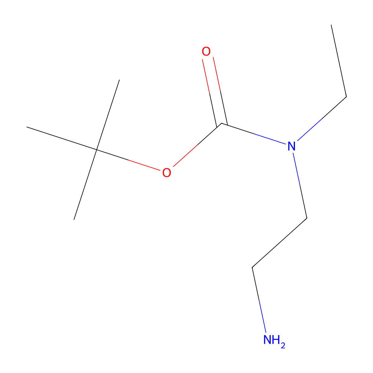 tert-butyl N-(2-aminoethyl)-N-ethylcarbamate molecular structure, CAS 105628-63-5
