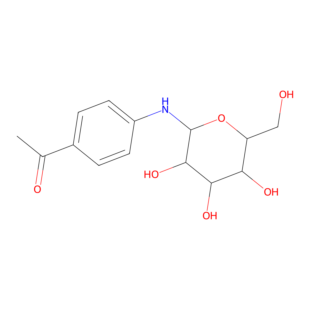 Acetophenone, 4'-(beta-D-glucopyranosylamino)- molecular structure, CAS 10563-84-5