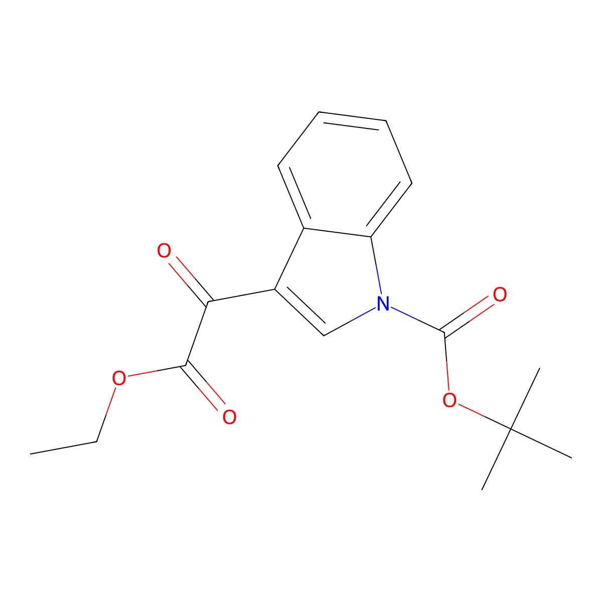 tert-butyl 3-[ethoxy(oxo)acetyl]-1H-indole-1-carboxylate molecular structure, CAS 105632-53-9