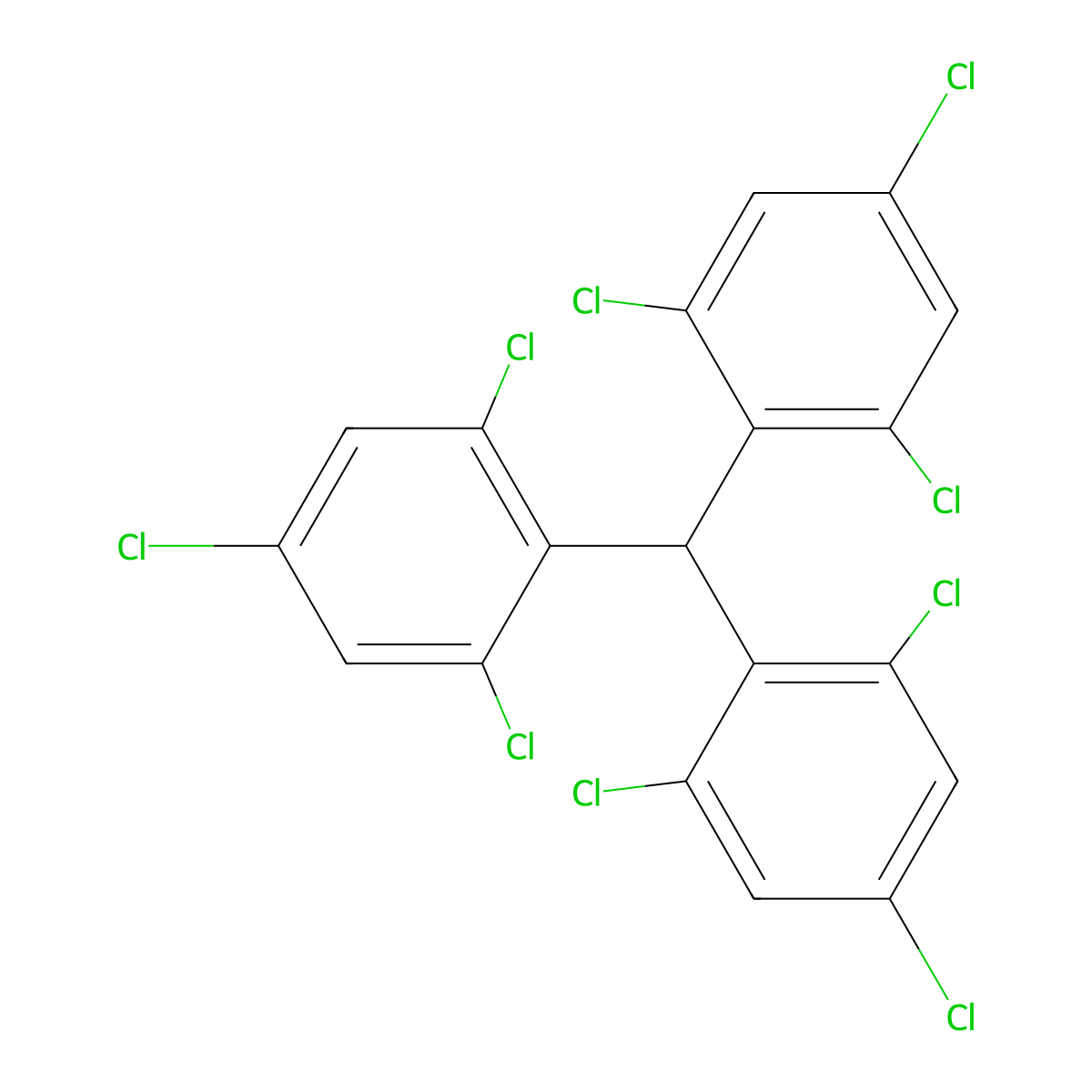 1,1',1''-Methanetriyltris(2,4,6-trichlorobenzene) molecular structure, CAS 105633-27-0